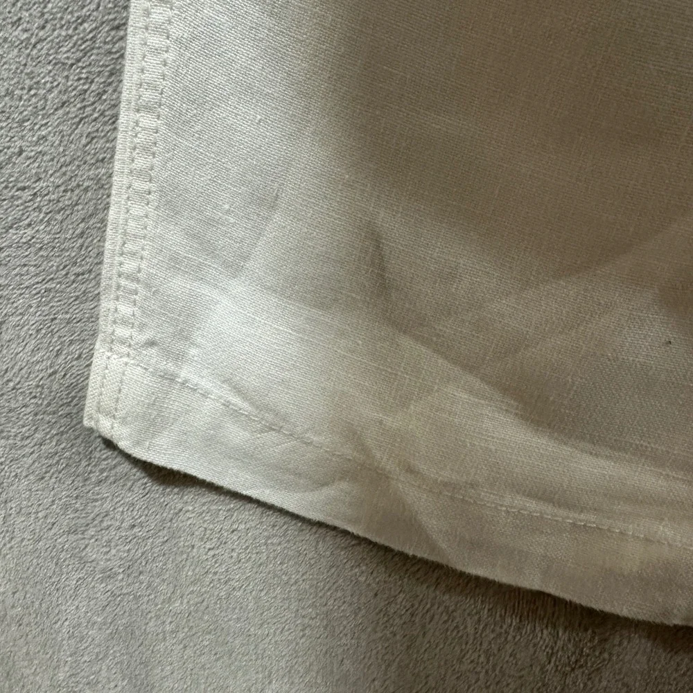 Tommy Bahama Relax Mens XL White 100% Linen Elastic Waist Straight Leg Pants